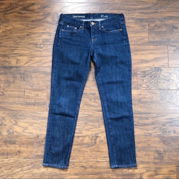 J Crew • Toothpick Ankle skinny jeans dark wash 8" low mid rise cropped - Picture 2 of 10